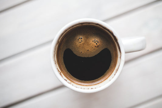 A hot cup of coffee.