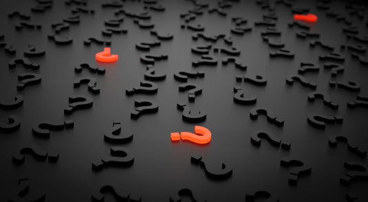 A set of black question marks with 3 orange ones, for AutoBrush