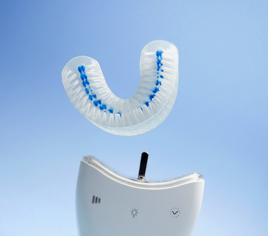 Brush head on a light blue background. #brushheadd