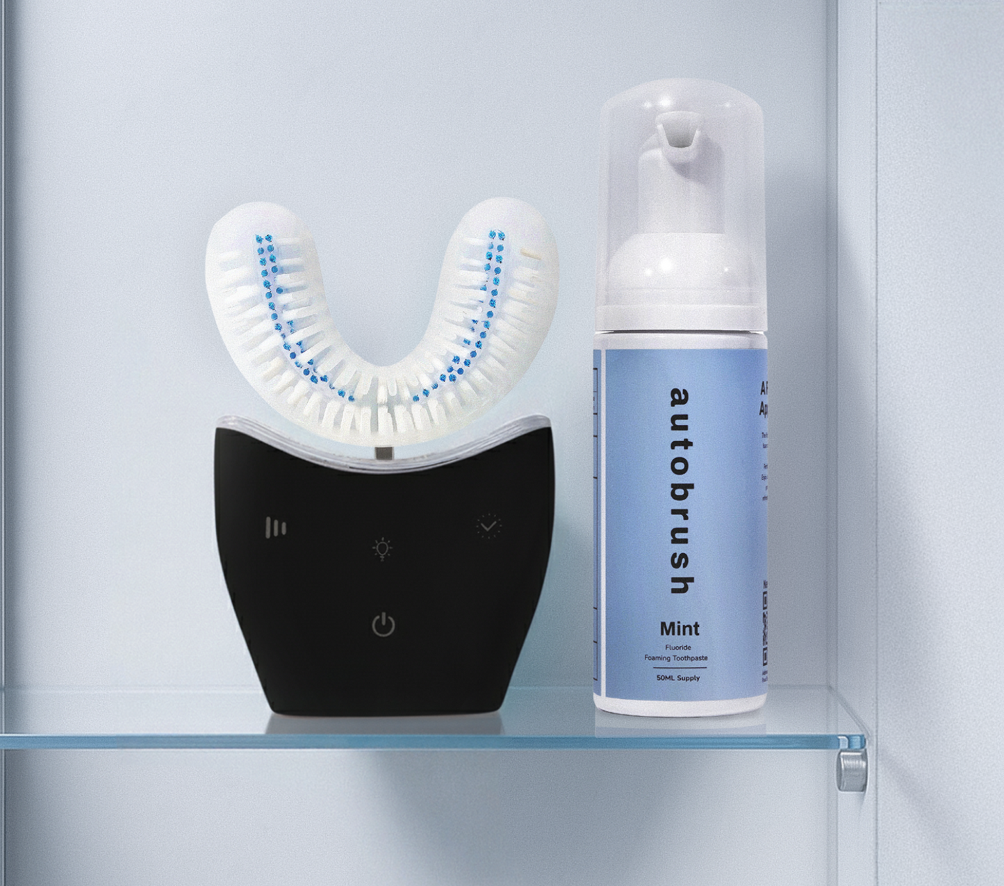 U-shaped white brush device and toothbrush. #sonicprobundle