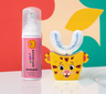 Automated toothbrush and toothpaste with tiger design on a colorful background. #sonicprokidsbundle