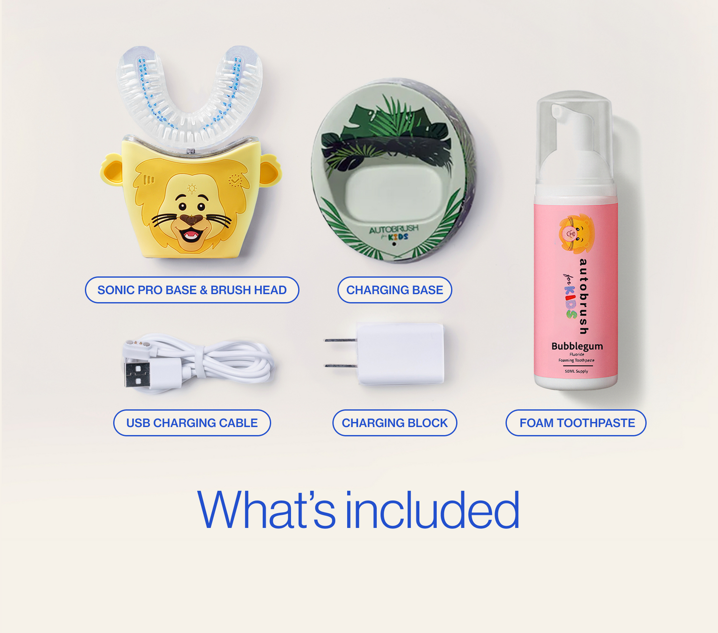 items included. U-shaped dental brush with toothpaste. #sonicprokidsbundle