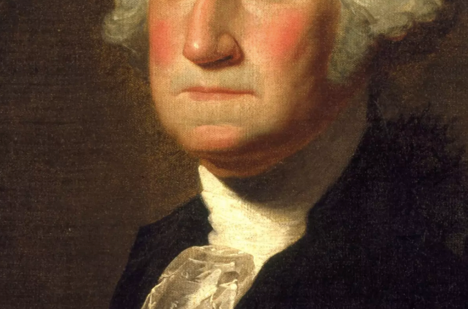 Close-up of George Washington's mouth in portrait, for AutoBrush blog