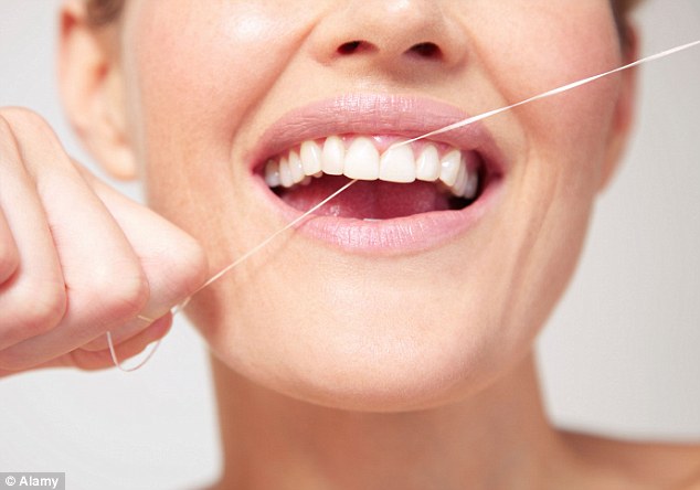 Flossing keeps plaque off teeth.