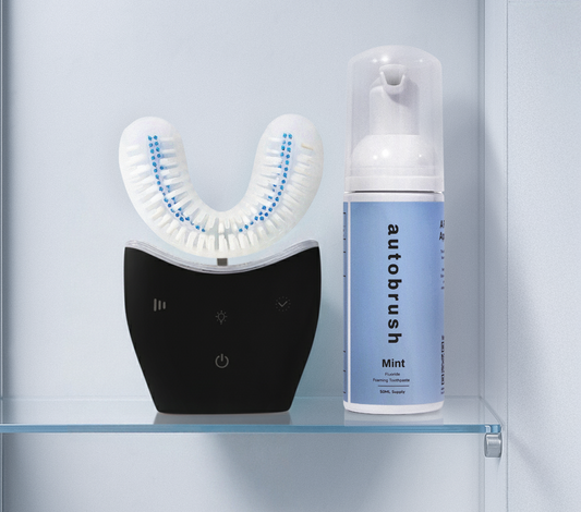 U-shaped white brush device and toothbrush. #sonicprobundle