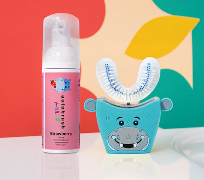 Children's toothbrush and cleaning device with colorful abstract background. #sonicprokidsbundle