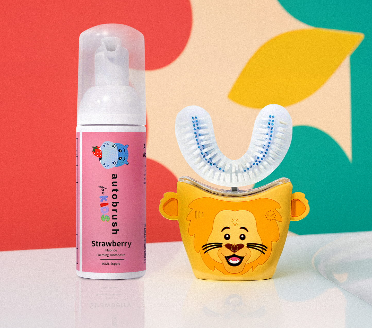 Automated toothbrush and holder with colorful abstract background #sonicprokidsbundle