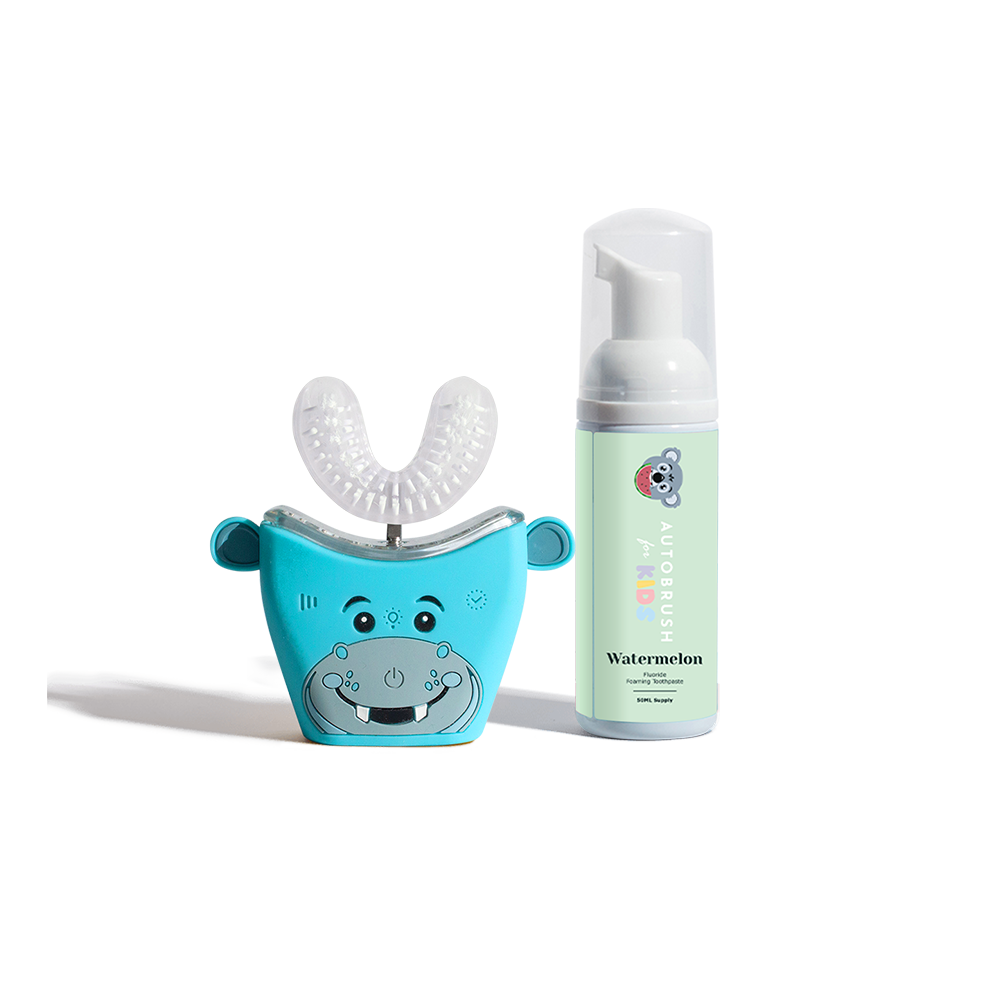 autobrush Pro Kids Bundle U Shaped Toothbrush Foam Toothpaste